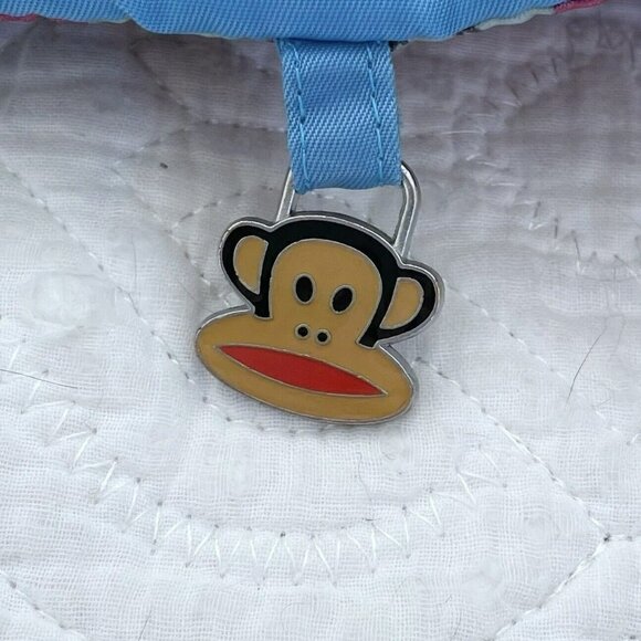 Paul Frank Women's Sz S Blue Puffer Coat Double Paul Frank Monkey Snap Closure - Picture 7 of 9
